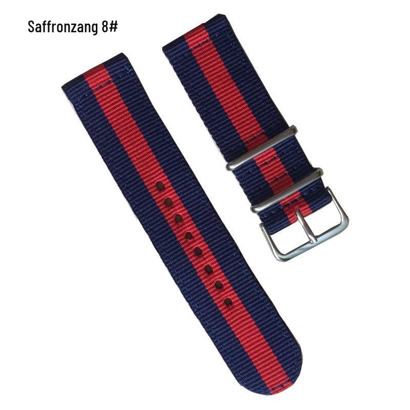 Regnbuefarget klokkereim i lerret og nylon i koreansk stil (18/20/22/24 mm) for Apple Watch