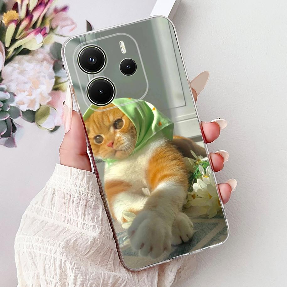 Silicone Case For Xiaomi Redmi Note 14 4G EU 2025 Cover Cool Lion Leopard Dragon Animals Soft Slim Coque For Note14 4G EU Fundas