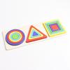 Children's Rainbow Geometric Shape Cognitive Matching Wooden Stereoscopic Baby Early Education Puzzle Toy