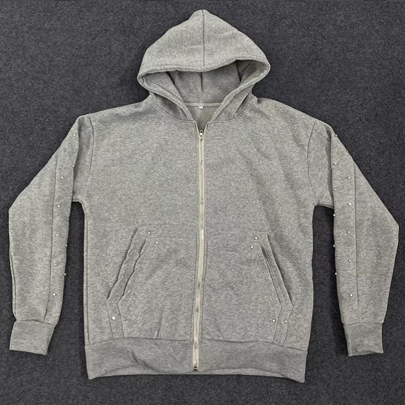 

Европейский и американский Y2K повседневный тренд однотонный кардиган-свитшот в стиле хай-стрит L серый