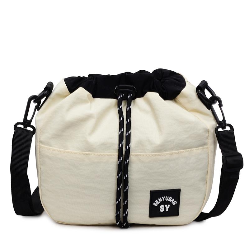 Crossbody Utility Color-block Drawstring Bucket Bag, Fashiable Versatile Camping Shoulder Bag, Mountain Style Portable Backpac