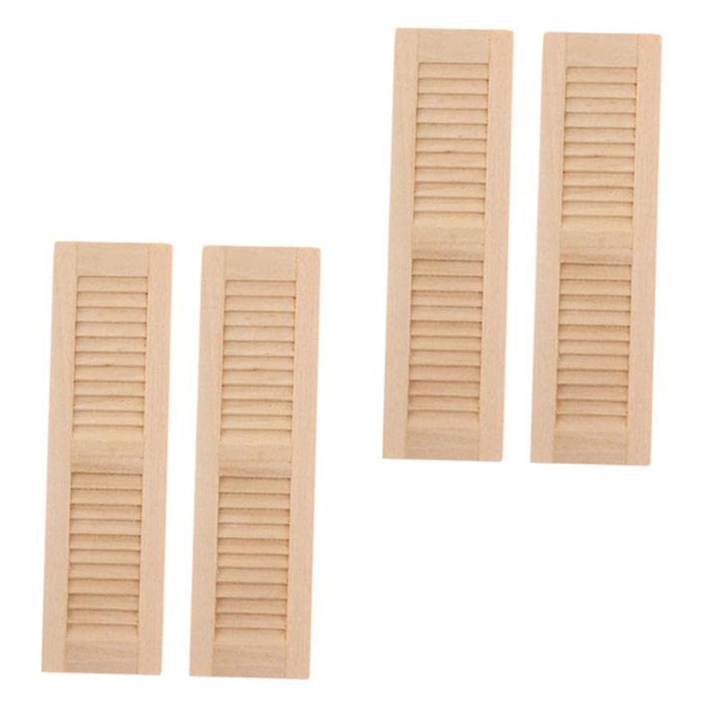 1/12 Dollhouse Miniature Blinds Realistic Wood Shutters For Small Window Easy Installation Scene Display Accessories