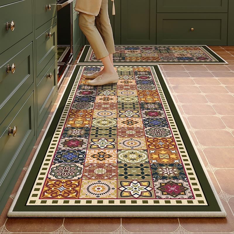 Carpet for Kitchen Runner Rug Non-slip Floor Mat Long Carpets Dustproof Doormat American Retro Classic Home Decoration Rugs