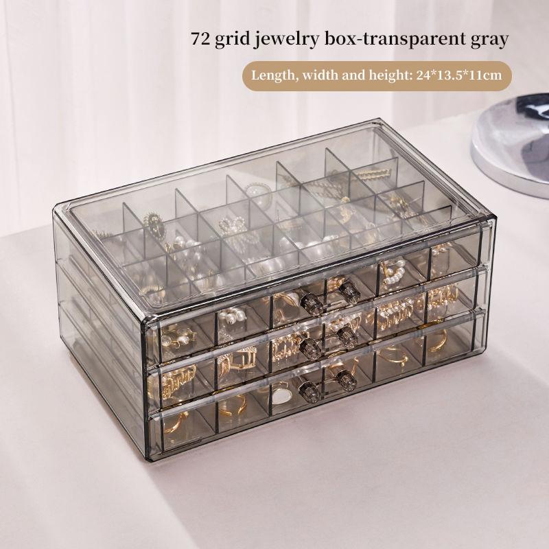 Jewelry Box Organizer Jewelry Cases for Women Girls Plastic Storgae Container with Grids for Earring, Ring, Necklace, Bracelets