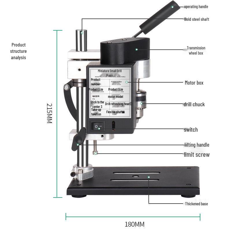 Compact Variable Speed Desktop Drill Press - Home Precision Electric Drill Stand