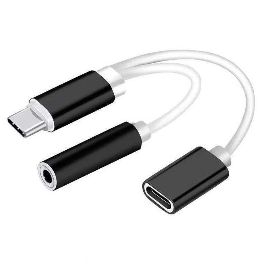 

Зарядное устройство Aux Line USB C Аудиокабель Тип C на 3,5 мм 2 в 1 Конвертер Адаптер для наушников чёрный
