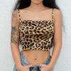 European and American Erotic Underwear Sexy Neck Leopard Print Suspender Shirt