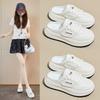 Summer Mesh White Shoes New Style of Female Students Breathable Height-enhancing Casual Street Clapper Shoes