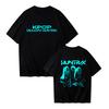 Women's Casual Cotton Luminous Print T-shirt Round Neck Pullover Short Sleeve Top