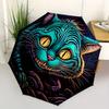 1pc Whimsical Feline Automatic Folding Umbrella, 8-Rib Sturdy Canopy, Portable Travel Umbrella for Outdoor Use,117