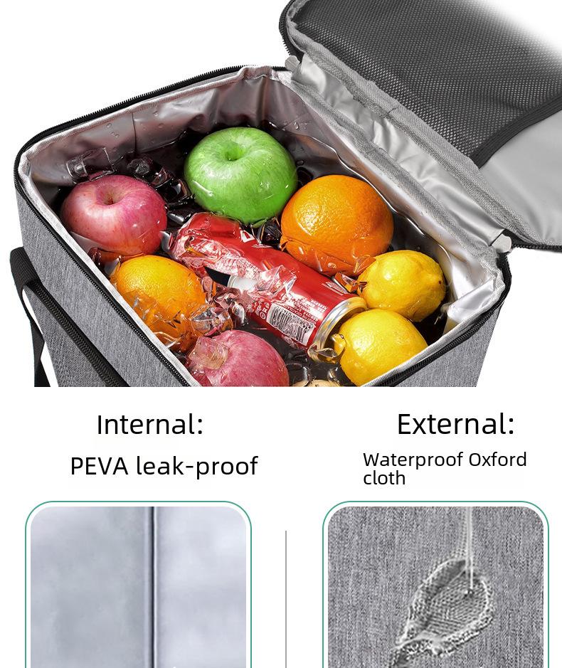 Large Waterproof Insulated Picnic Bag - Oxford Cloth, Portable, Thickened for Outdoor Use