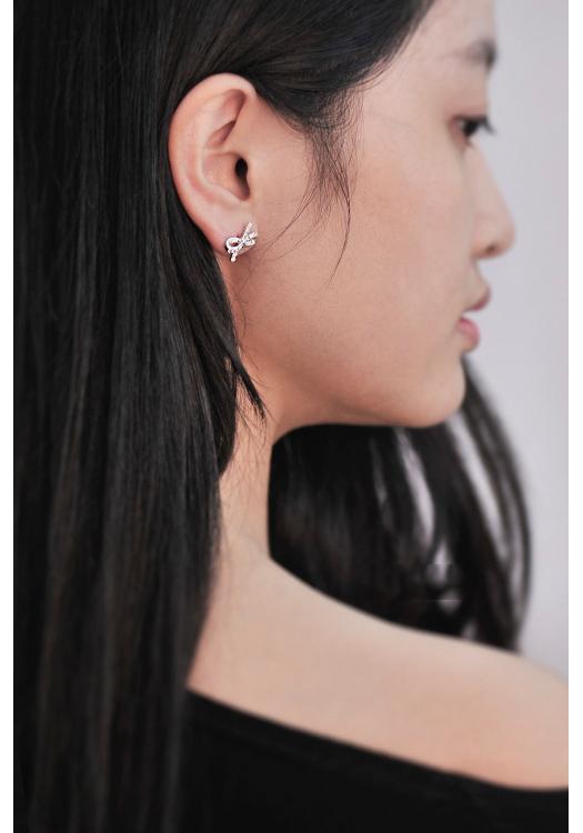 New Hot Fashion 925 Sterling Silver Crystal Bowknot Earrings for Women Girls Gift Fashion Statement Jewelry  Korean Earrings