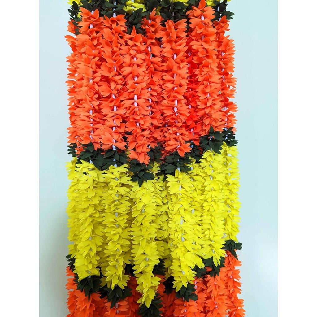 Artificial Flower Garland Toran For Door Entrance Home Decoration Hanging 4Pieces (Orange Yellow, 5 Feet)