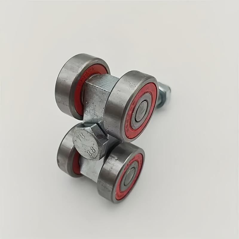 1pc Heavy-Duty Sliding Barn Door Roller - 4-Wheel Metal Crane Matte Surface Double-Wheel Track Holder for Smooth Sliding