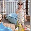 Korean Style 2025 Summer Quick-Dry One-Piece Swimsuit for Kids - Cute Animal Design for Beach Vacations