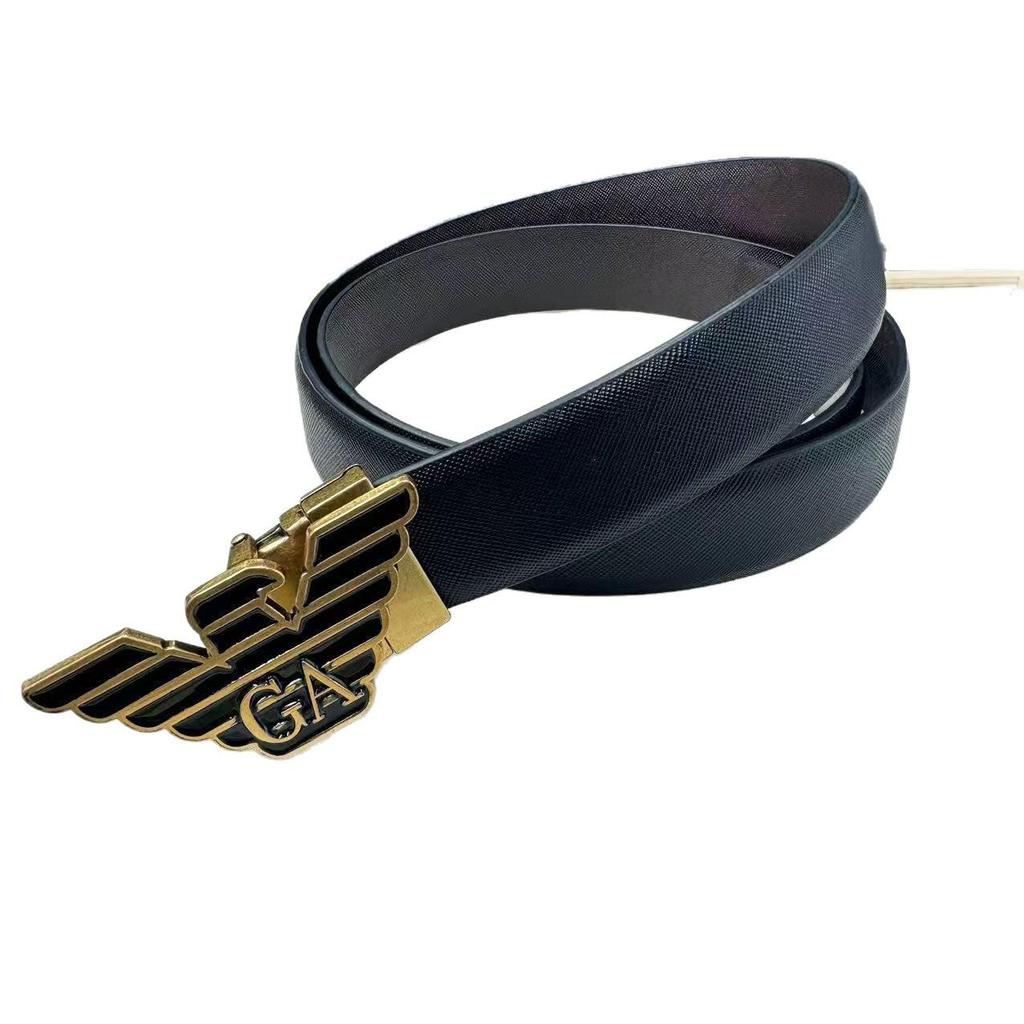 Herren-Gürtel 3,5 cm mit Kreuznarbung und klassischer Adler G-Schnalle