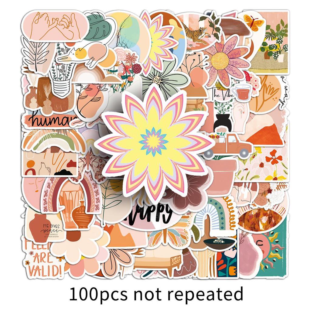 Bohemian Graffiti Creative Waterproof Stickers - 100 Sheets for Skateboards, Water Bottles, Luggage
