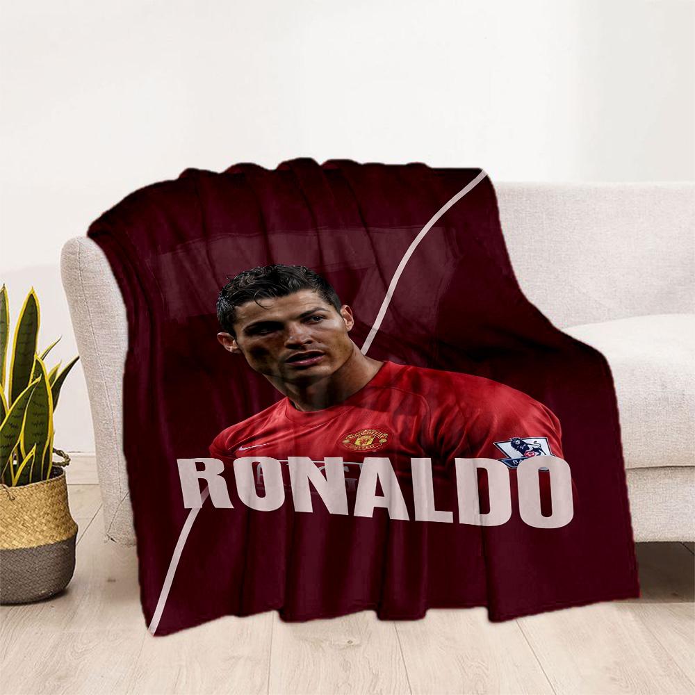 Ronaldo's Skillful Kick Blanket Ultra-Soft Perfect for Livingroom Office Sofa All-Season Use Playful Design Suitable for Gifting Relatives and Friends