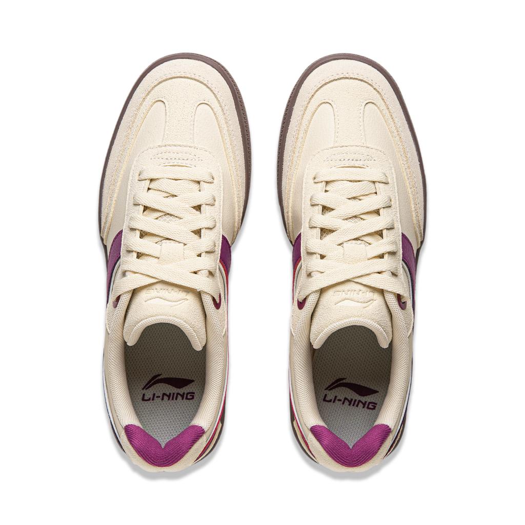 New LiNing Abrasion Resistant Balance Lightweight Low top Skateboard Shoes Women's White Purple AEPV082-3