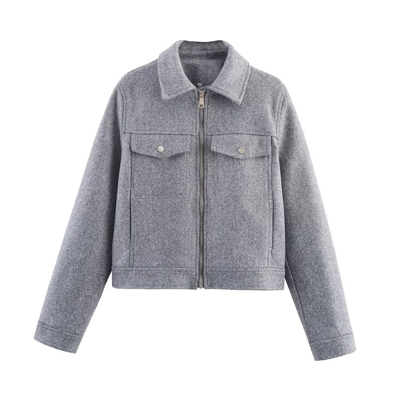 Kaslead New Women Clothes Western Style Fashion Simple Soft Zip-up Jacket 3046267