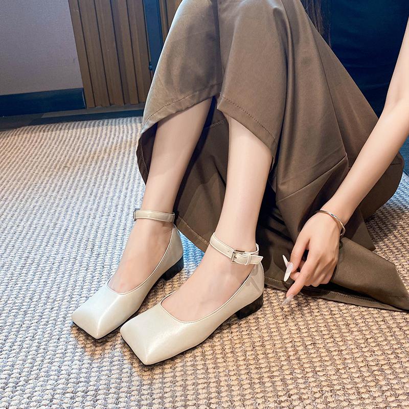 

Fashion Retro Flat Silver Ballet Shoes, Women S Lace-Up With Height-Increasing Head, Mary Jane Single Shoes, Large-Sized Women S Shoes 35 абрикосовий