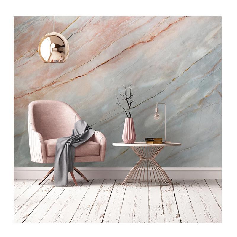 Mural Pink Gray Marble Wallpaper For Walls 3d Modern Living Room Tv Backdrop Wall Mural Decor