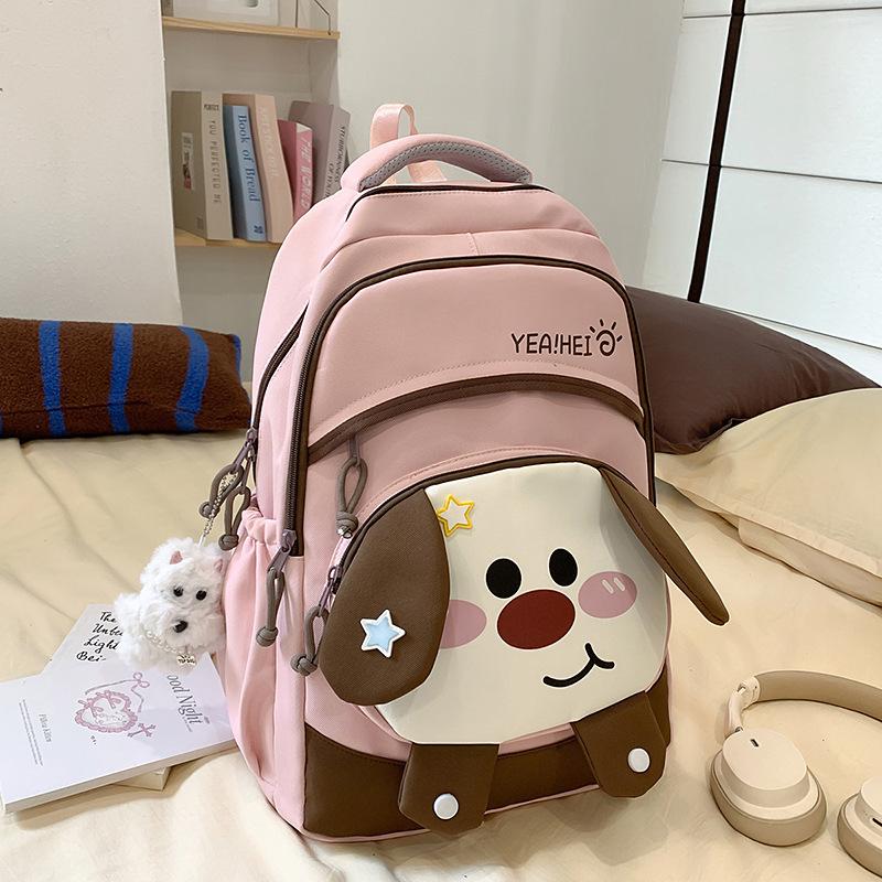 New high-value, fresh and sweet original style cute dog backpack women's lightweight large-capacity backpack