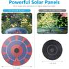Outdoor Solar Fountain 5V 3W Built-in 1200mAh Battery Fountain with 6 Nozzles DIY Floating Bird Bath Fountain IP65 Waterproof
