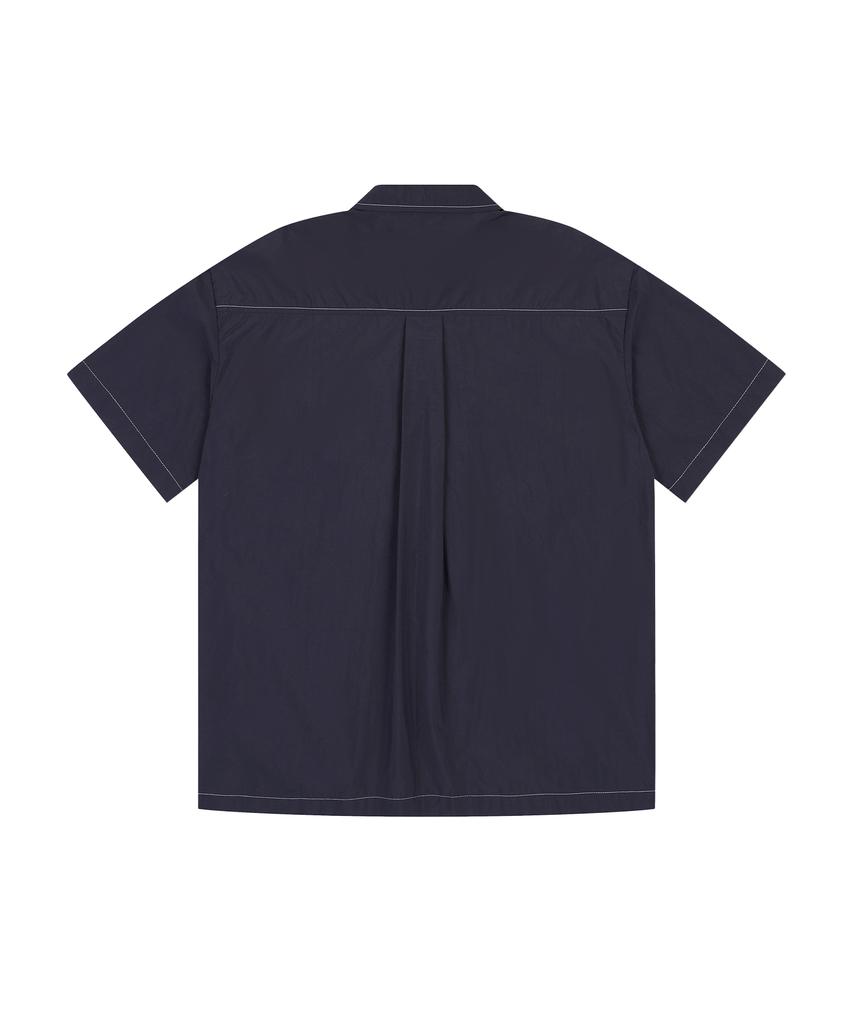 OUTDOOR PRODUCTS Stitch Half Sleeve Shirts (Navy)