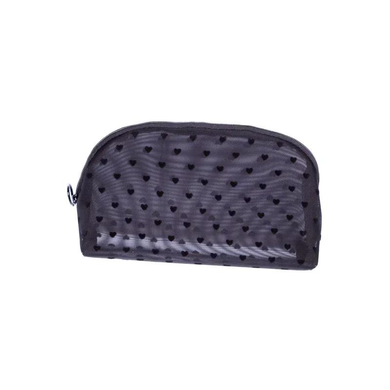1PCS Black Women Mesh Cosmetic Bag Large-Capacity Organizer Makeup Bag Multifunctional Lipstick Key Coin Purse Pouch