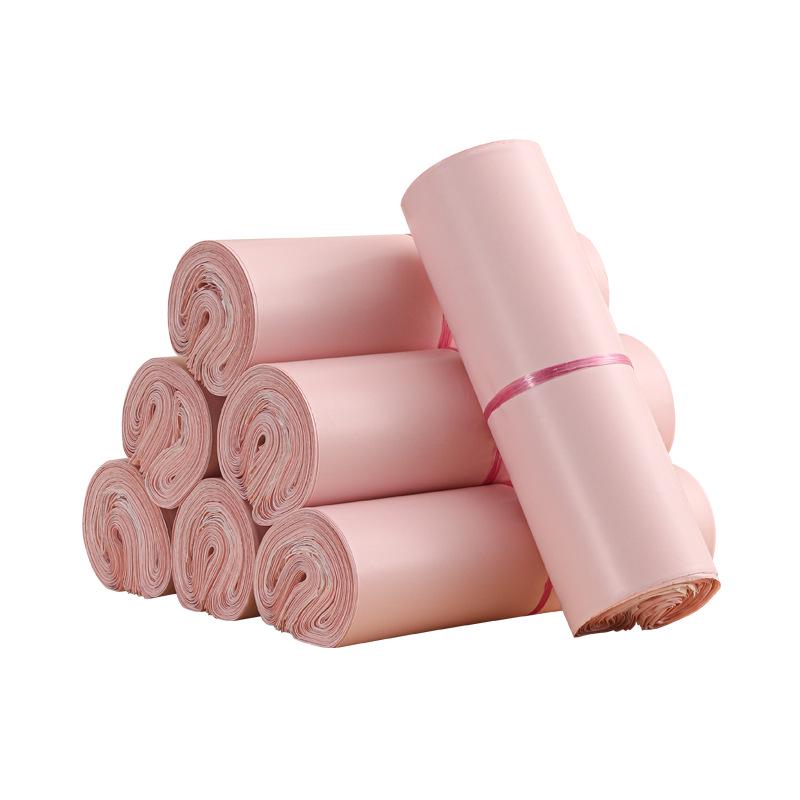 Light Pink Frosted Matte PE Courier Bag - Thick, Waterproof, and Portable for Logistics