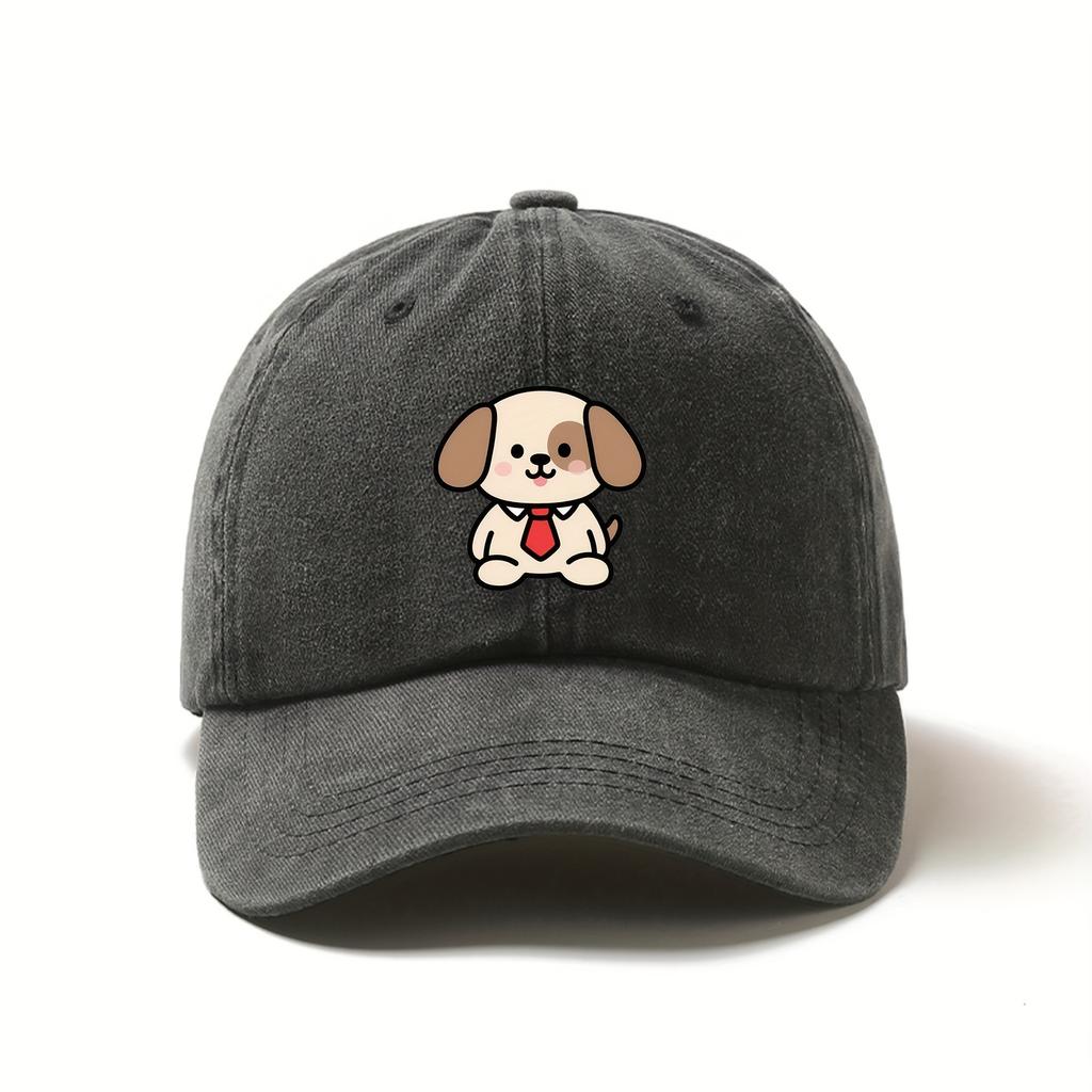 Cute cartoon dog printed baseball cap with daily fashion and cute style suitable for outdoor travel and sun protection