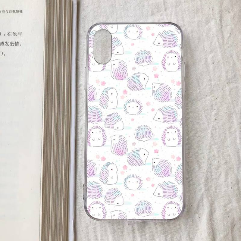 Cute Animal Hedgehog Phone Case for iPhone 11 12 13 mini pro XS MAX 8 7 6 6S Plus X 5S SE 2020 XR case