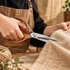Kitchen Scissors with 3Cr13 Stainless Steel Blade and Acacia Wood Handle, Caramel