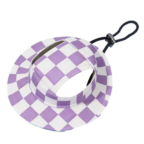 

Pet Sun Hat Breathable Small Dogs Cats Bucket Hat with Ear Holes Adjustable Drawstring Sun UV Protection Pet Decorative Hat S