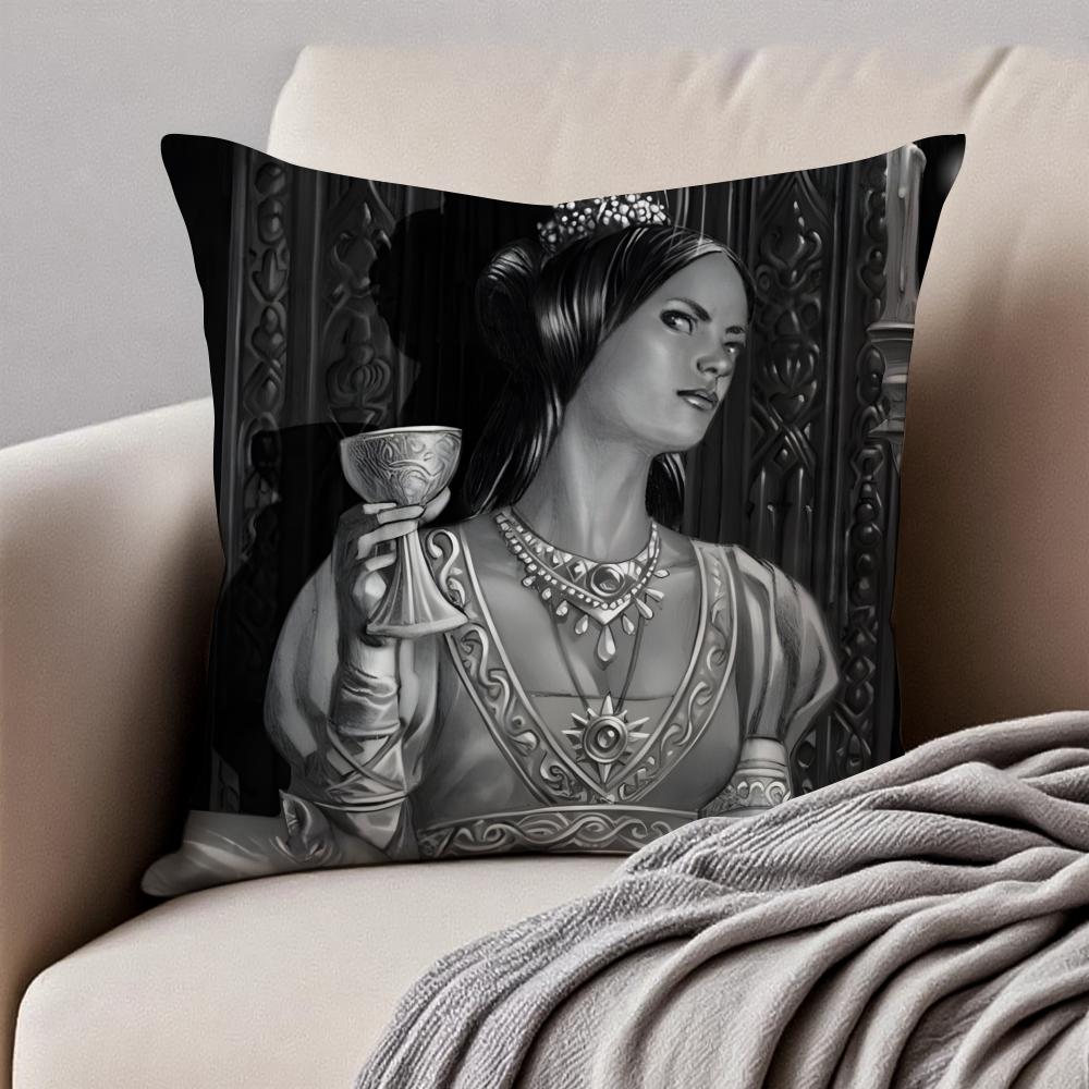 AAlicent Hightower Pillow Fantasy Drama Cushion Cover Pillowcase Antidustmite Invisible Zipper Short Plush Sofa Cushion