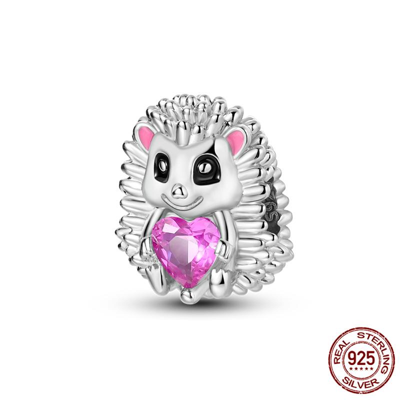 Fit Charms Fororiginal Bracelets Animal Series Flower Rabbit Holding Heart 100%Copper Jewelry Making For Women Gift