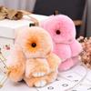 Süße Langohr-Kaninchen Schlüsselanhänger Echter Nerzfell Kaninchenpuppe Anhänger Spielzeug Schmuck Bommel Anhänger Geschenke Handtasche Plu C9M0