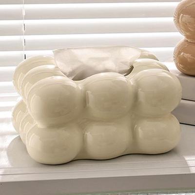Ceramic Tissue Box Cover, Decorative Dispenser, Paper Storage Holder, Holder for Homes,