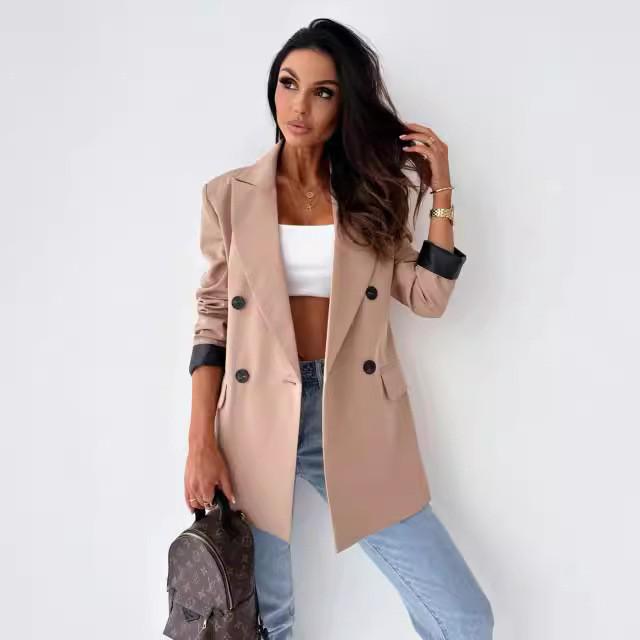 2024 Herbst Damen Europäischer & Amerikanischer Zweireihiger Anzugsakko: Stilvoll & Vielseitig