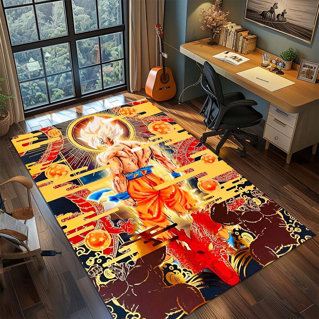 Dragon Ball Goku Anime Rug Carpet Large Area Rug Non Slip Washable Floor Mat Gamer Room Bedroom Home Decor -QJY