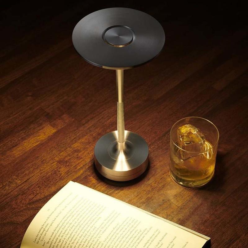Rechargeable Alloy Table Lamp for Bedroom Wireless Touch Lamp Camping Candle Creative Desk Lamp USB-C Charging 2400mAh