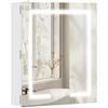 Badezimmer-Wandschrank mit Spiegel und LED-Beleuchtung, Antibeschlag, Verstellbare Regale, 50 x 15 x 60 cm, Weiß