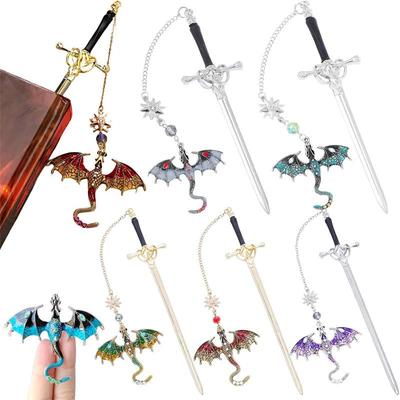 Épingle à Livre Dragon Épée Métal Marque-Page Fournitures Scolaires de Bureau