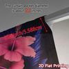 2D FLAT PRINTING 2pcs Curtains (Without Rod) Floral Hibiscus in Neon Glow Ramadan Festival Fashion Curtains Durable Polyester