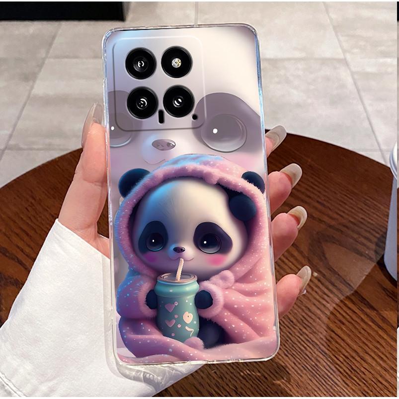 For Xiaomi Mi 14 / 14 Pro Clear Case Luxury Cute Love Rabbit Funny Ultra Slim TPU Silicone Soft Back Cover For Mi14 14Pro Casing