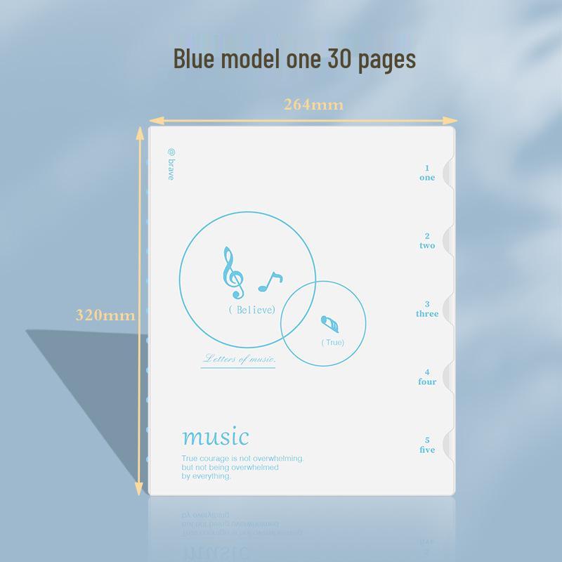 Detachable Mushroom Button Music Score Binder - Anti-Reverse, Three-Sided Sealed Document Folder