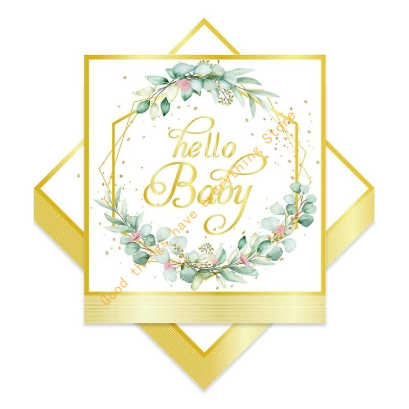 10/20Pcs Disposable Paper Plates Paper Napkins Baby Showers Tableware Supplies for Kids Birthday Baby Showers Parties 55KF