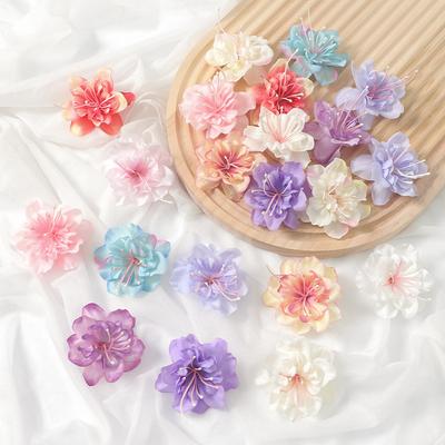 10PCs Artificial Flowers 5cm Fake Flowers Head for Home Decor Wedding Decoration DIY Bride Hair Wreath Craft Gifts Accessories