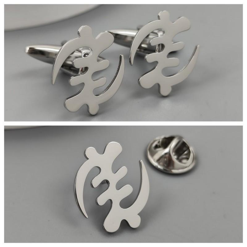 Fengzi Brooch Cufflinks Autumn Hot Item Creative Personality Cutting Design Stainless Steel Material Exquisite Accessories